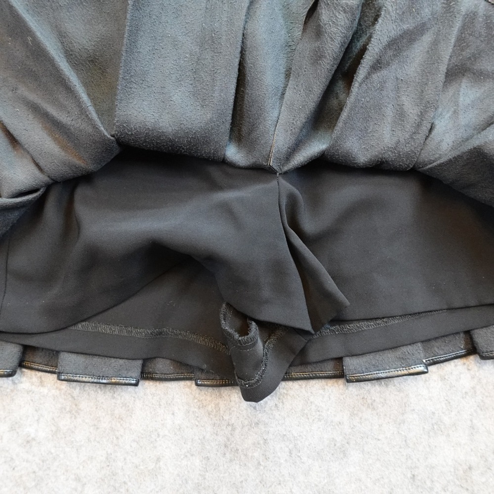 Amanda Uprichard Skirt Womens Extra Small Black Mini Vegan Faux Leather Skort - Picture 2 of 10